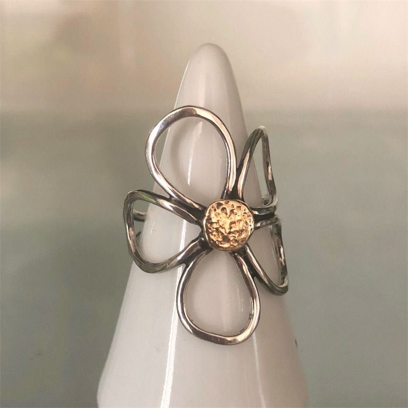 1 Piece Simple Style Flower Copper Plating Open Ring display picture 2