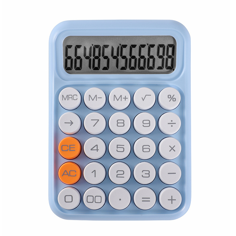 Nuevo 12-bit botón grande teclado flexible Calculadora de estudiante diosa color caramelo Oficina Contabilidad financiera