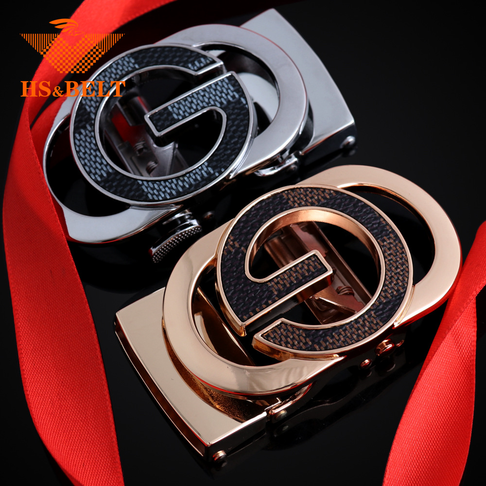 Hongsheng hebilla de fábrica hebilla automática cinturón de cuero cabeza de aleación hebilla de cinturón cabeza hebilla de parche a cuadros