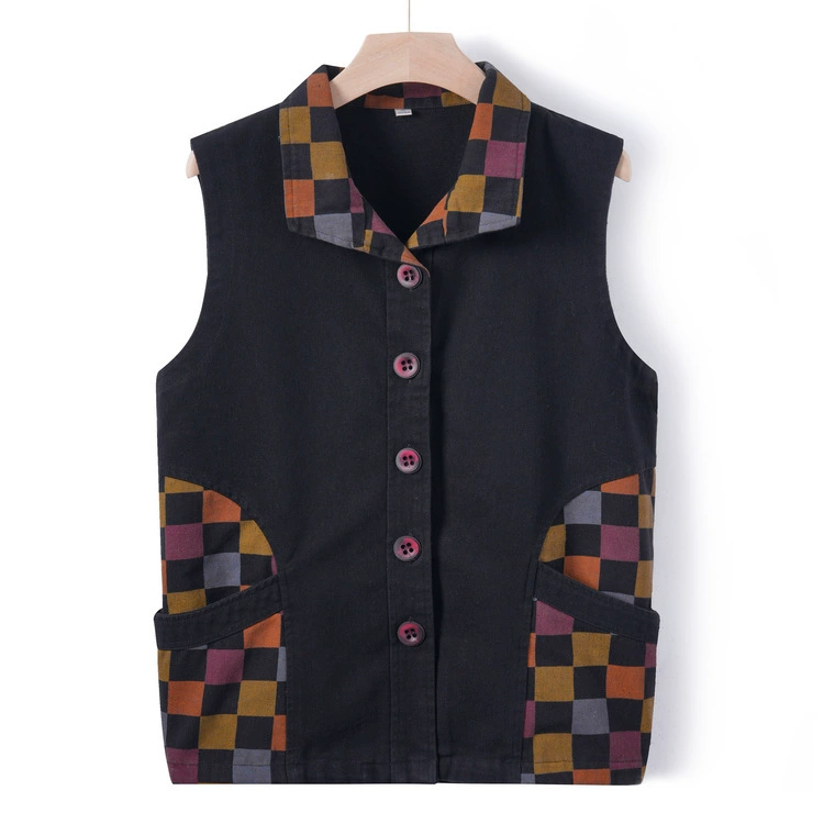 Джинсовая жилетка для женщин, новая весенняя модель, стильный жилет, весенне-осенний жилет для женщин среднего и старшего возраста.