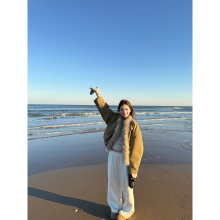 女裤冬高级感灰色哈伦束脚运动裤秋冬高腰显瘦宽松小个子美式卫裤