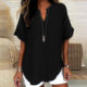 2025 Europe and the United States cross-border Amazon summer new fashion loose solid color ladies casual shirt women