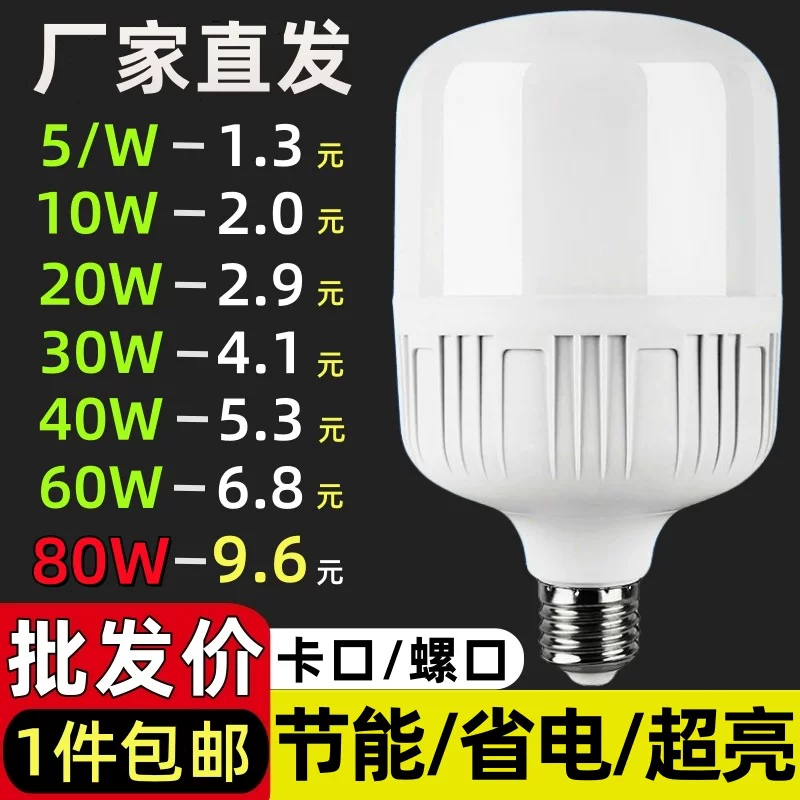 LED-лампа для освещения помещения с винтовым цоколем, энергосберегающая, очень яркая, оптовая