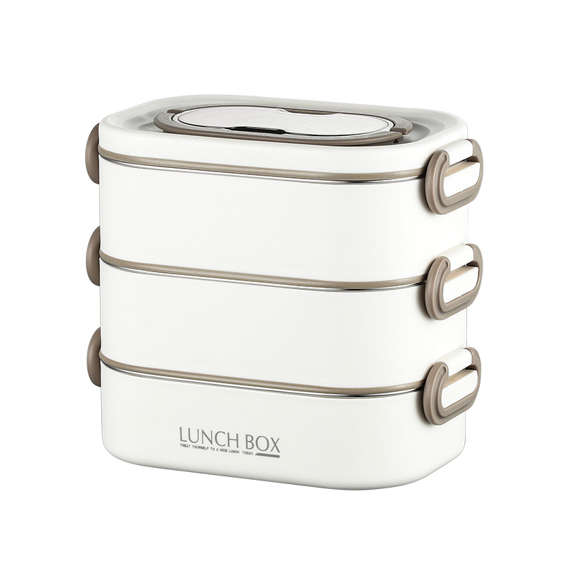 304 de acero inoxidable cuadrado aislado lonchera trabajador de oficina estudiante cantina horno microondas calefacción multi-capa compartimiento Bento