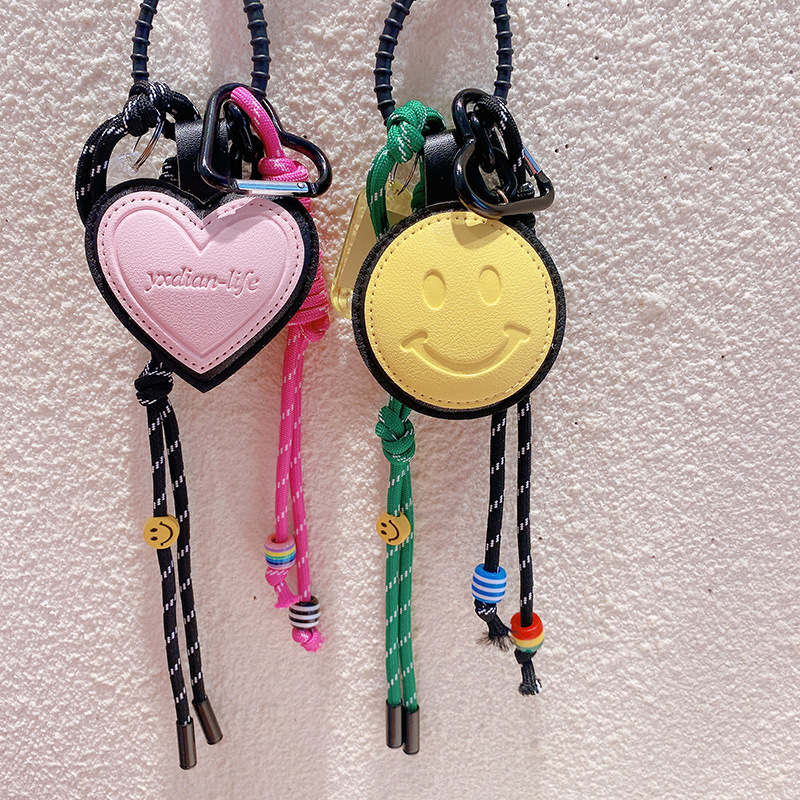 Heart Shape Pattern Korean Style Heart Shape Mixed Materials Unisex Bag Pendant Keychain