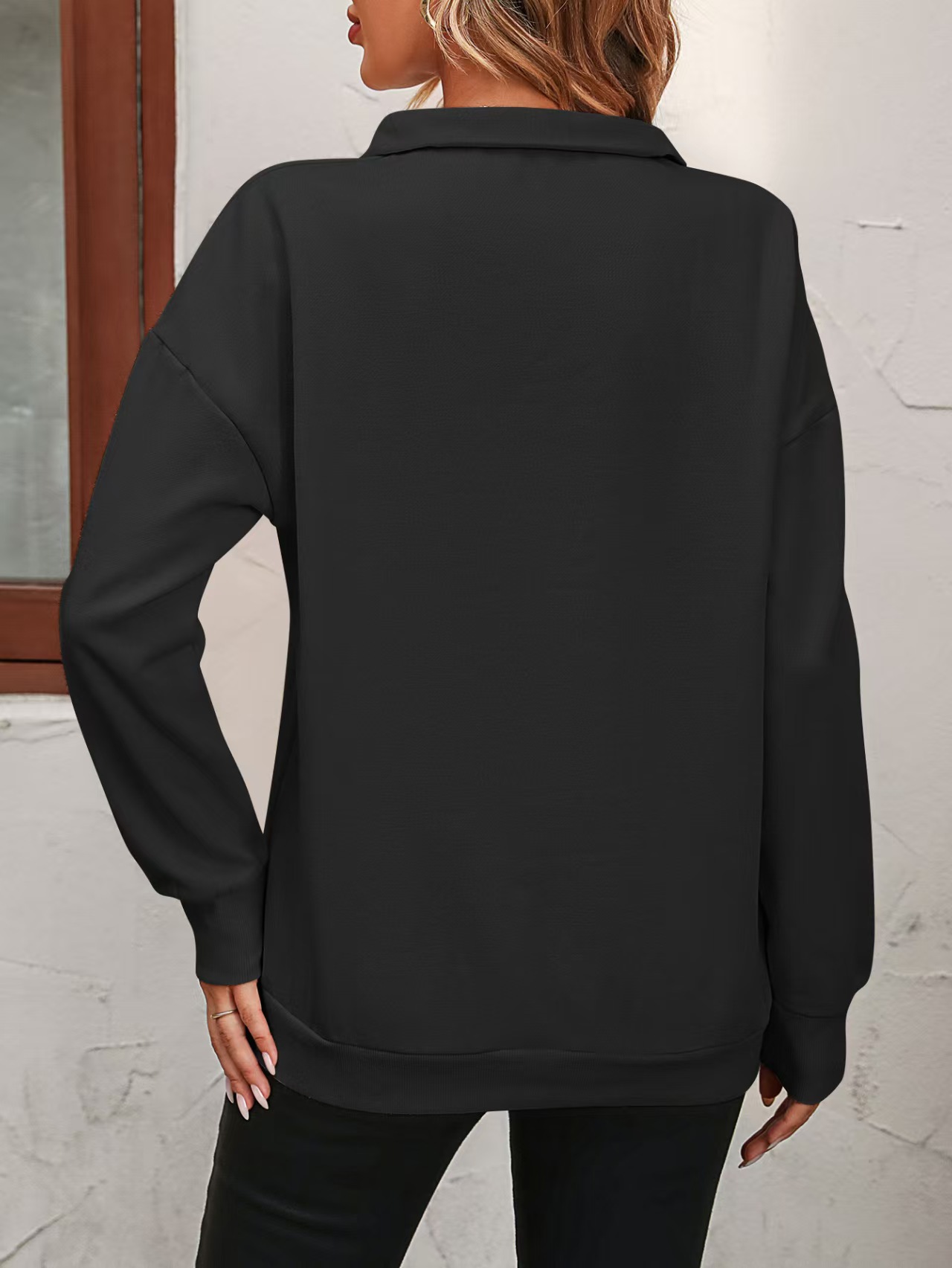 2026 Foreign Trade Women's Half-Zip Long Sleeve Sweatshirt Fashion Pullover Hoodie For Women_ecoleips.com