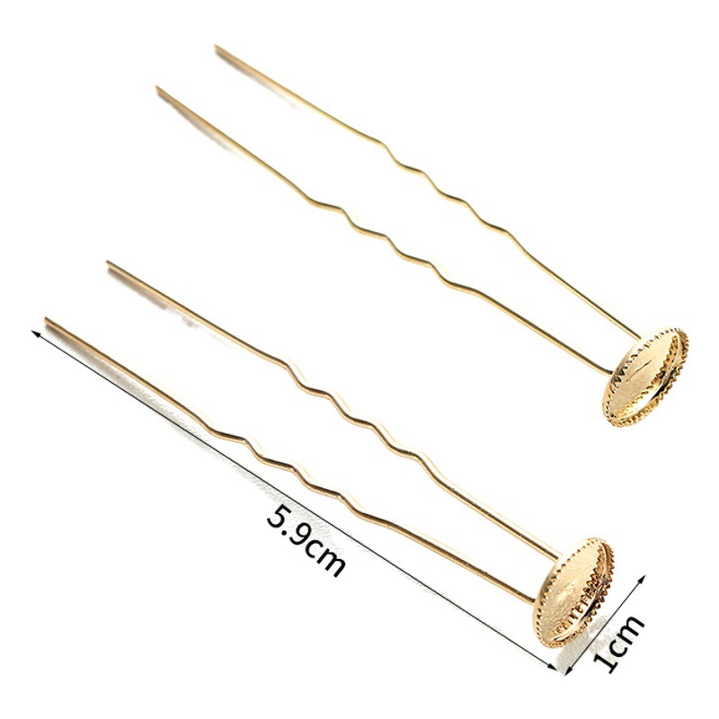 New geometric U-shaped tray hairpin retro style simple gold and silver double U-shaped long hairpin hairpin hair accessories wholesale