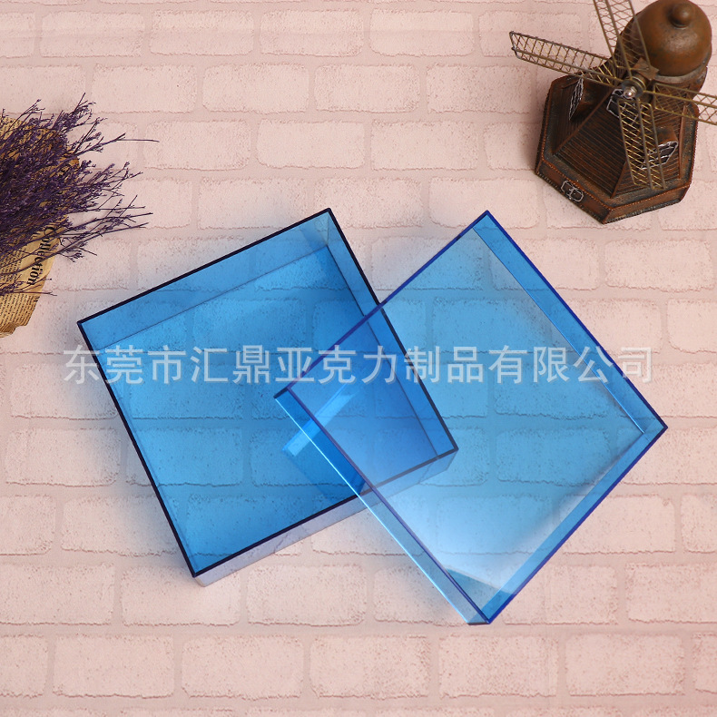 厂家亚克力天地盖防尘盒 彩色首饰品收纳盒 带盖礼品储物展示盒