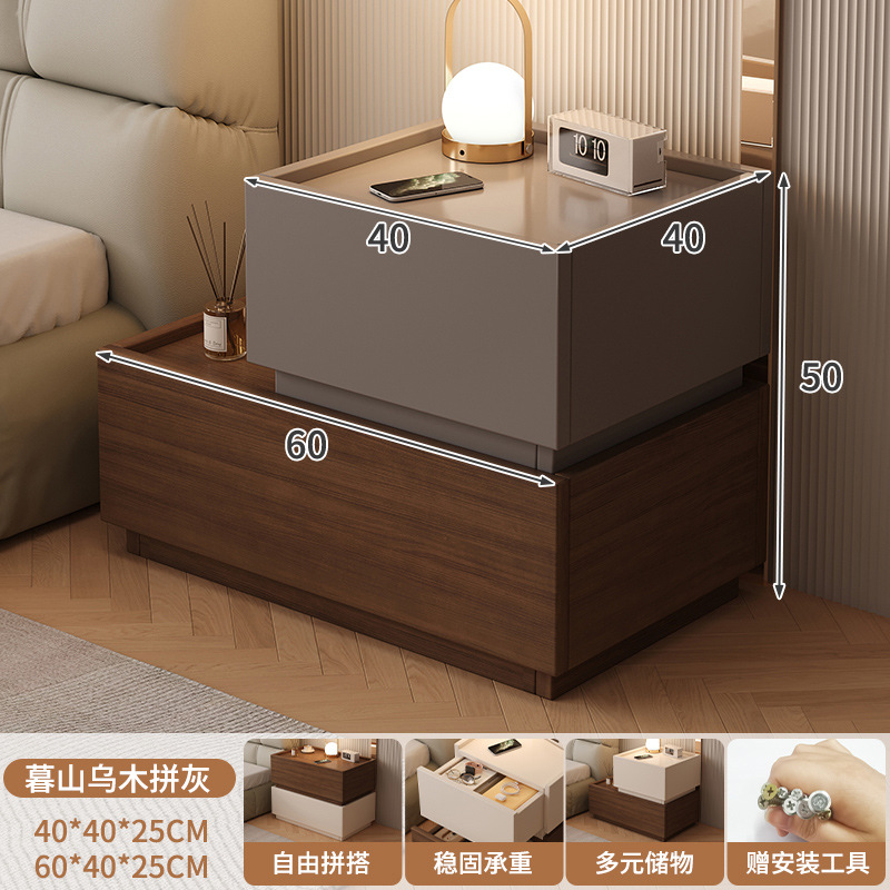 Mesa de cabezal de cama dormitorio lujoso italiano minimalista personalidad creativa cabecera baja combinación de bloques modular cabecera