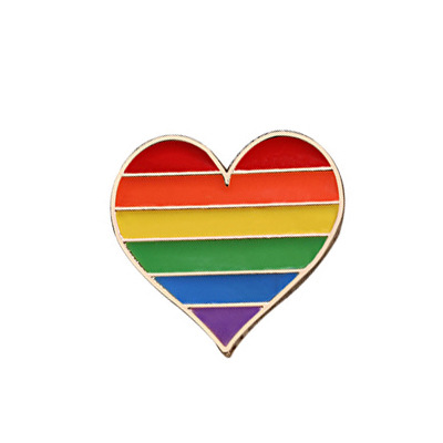 Heart Bridge Sheep Rainbow Flag Alloy Brooch Lapel Pin Accessory_voghion.com
