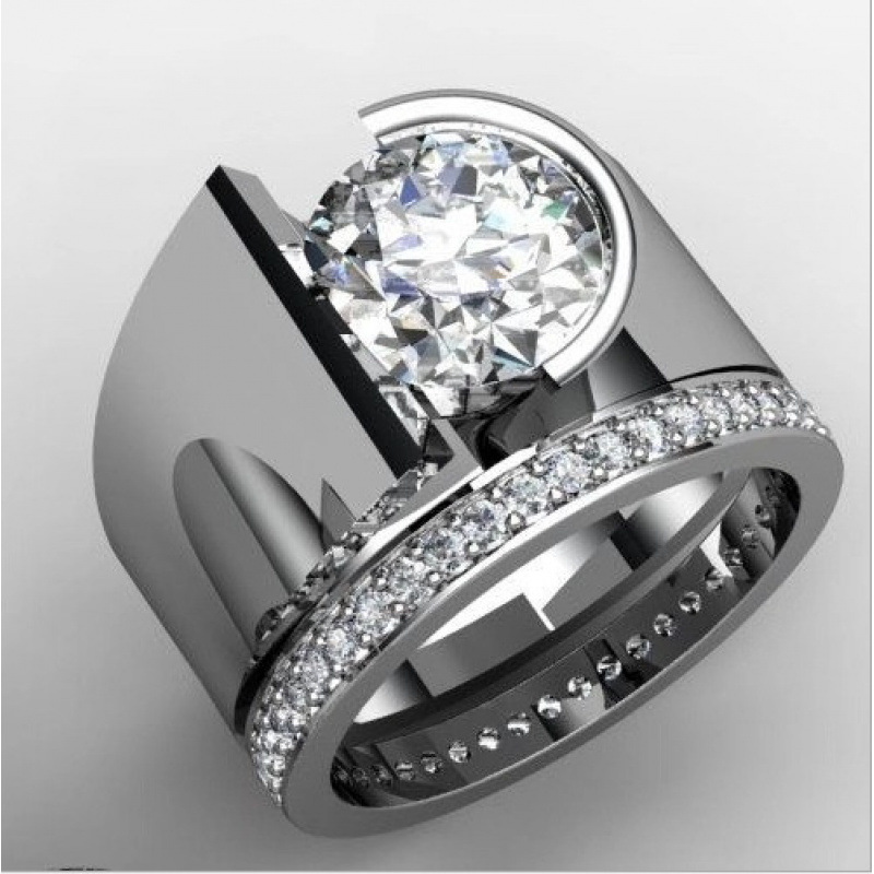 Cross-Border Hot Selling Couple Rings European and American Engagement Rings Simple Women's Jewelry Factory Direct Sales Wholesale