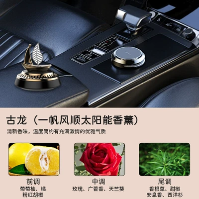 New Car Aromatherapy Solar Car Perfume Holders Ornaments Light Fragrance and Odor Decorations Smooth Sailing (Car ornaments) - cologne-slices