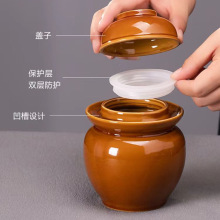 四川迷你泡菜坛家用土陶腌菜罐陶瓷老式酸菜坛双层加水密封咸菜罐