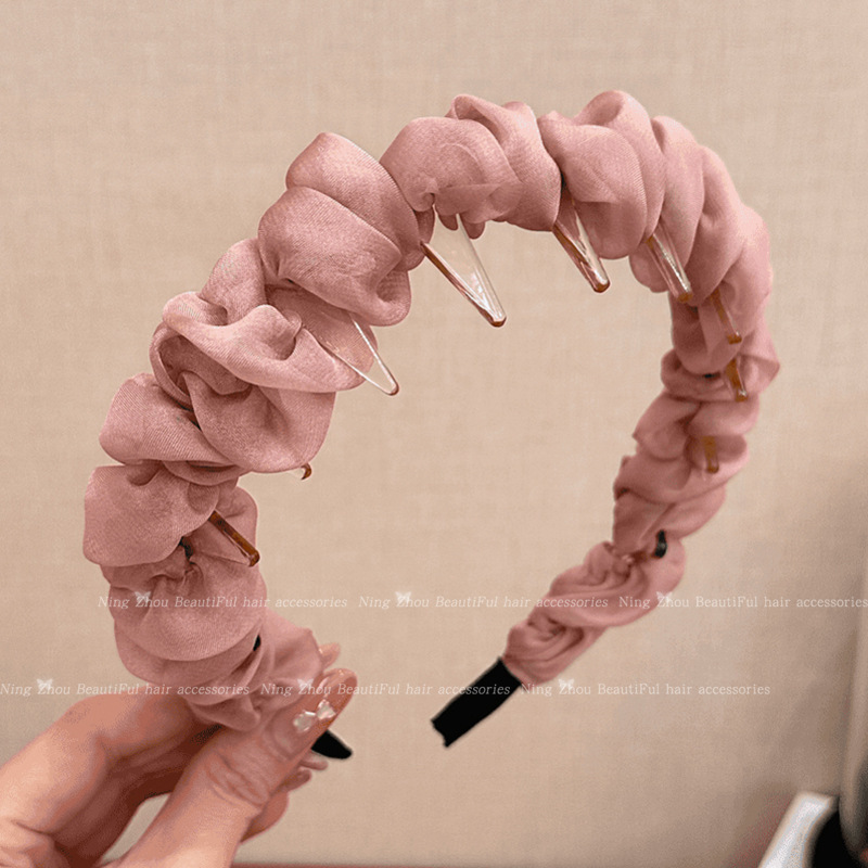 珍珠高颅顶发箍女2025新款夏季洗脸头箍高级感日常外戴压发卡发饰|undefined