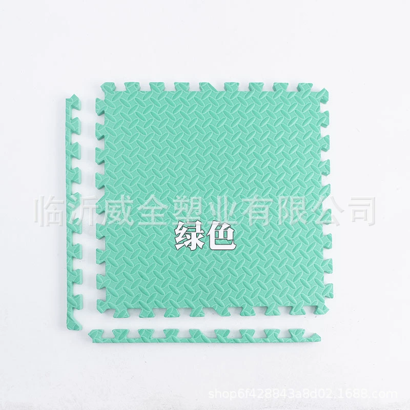 Thickened foam interlocking floor mat for crawling and playtime; soft, non-slip leaf-pattern tiles