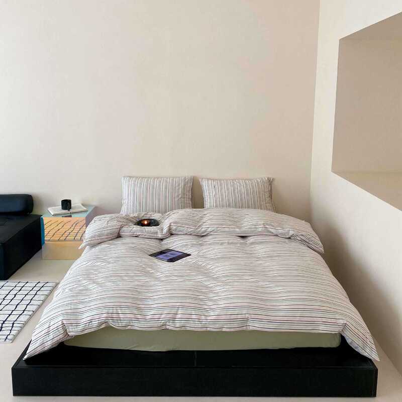 2024 New Cotton Cotton Knitted Cotton Striped Tianzhu Cotton Four-piece Set