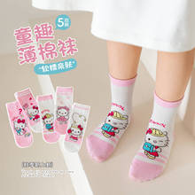 a类儿童袜子秋季趣味卡通凯蒂猫女童公主袜韩版时尚女宝中筒袜棉