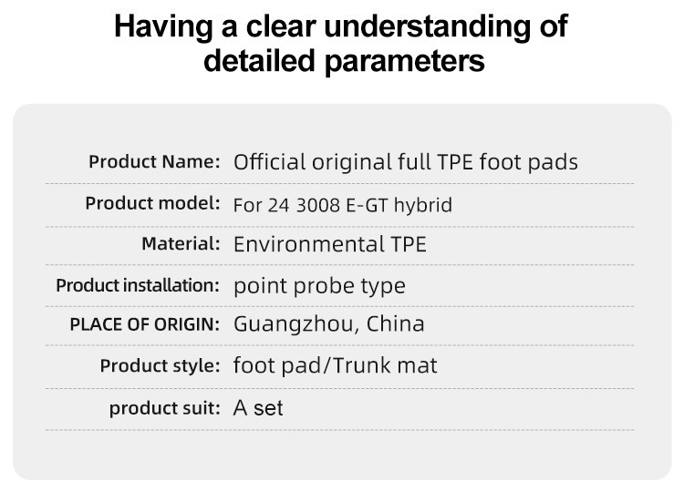Suitable for 24 Peugeot 3008 E-GT car floor mats TPE