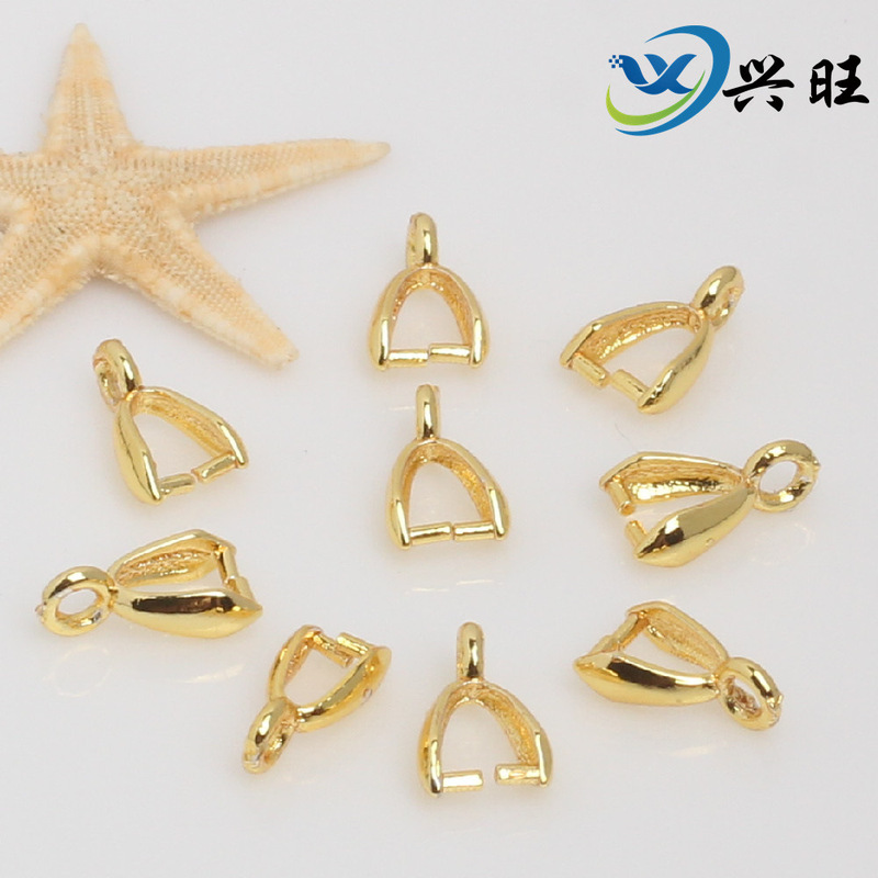 diy jewelry accessories 14K gold-coated gold pendant buckle necklace melon seed buckle jade pendant buckle jewelry buckle