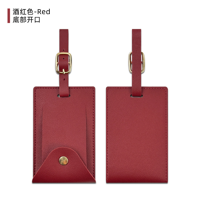 Transfronterizo spot pu doble cara gruesa tarjeta de embarque de cuero dorado cierre cuatro cierre puede fijar logotipo con tarjeta de papel tarjeta de equipaje