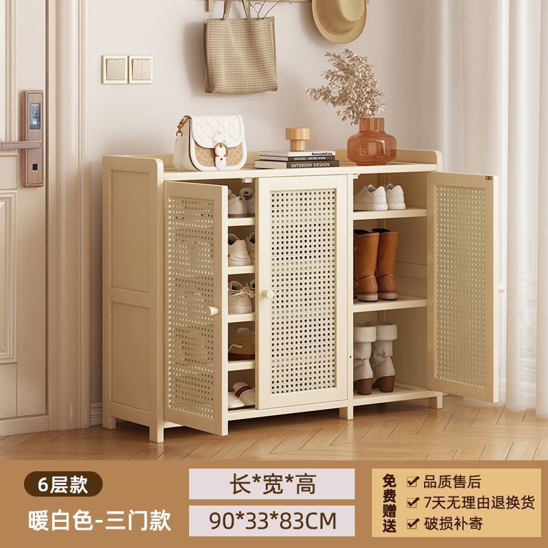 gabinete de zapatos de puerta de alto tipo de gabinete de entrada vertical integrado en el pasillo exterior del estante de zapatos domésticos muy estrechos con puerta multicapa