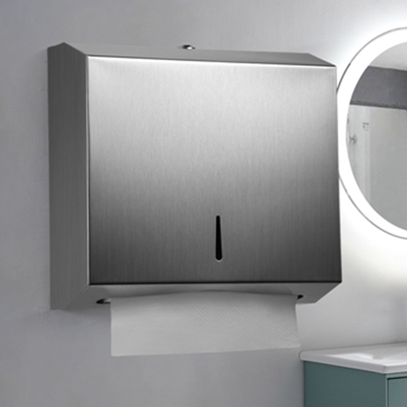 Dispensador de pañuelos cuadrado de acero inoxidable 304 para baño público