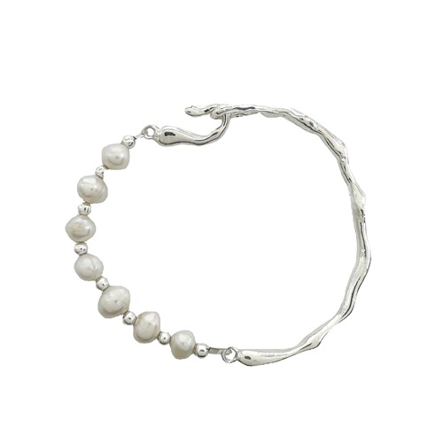 Baroque Abalone Freshwater Pearl Bracelet with Tree Branch Texture Pearl Clasp Korean Style Personality Fashion Influencer Jewelry