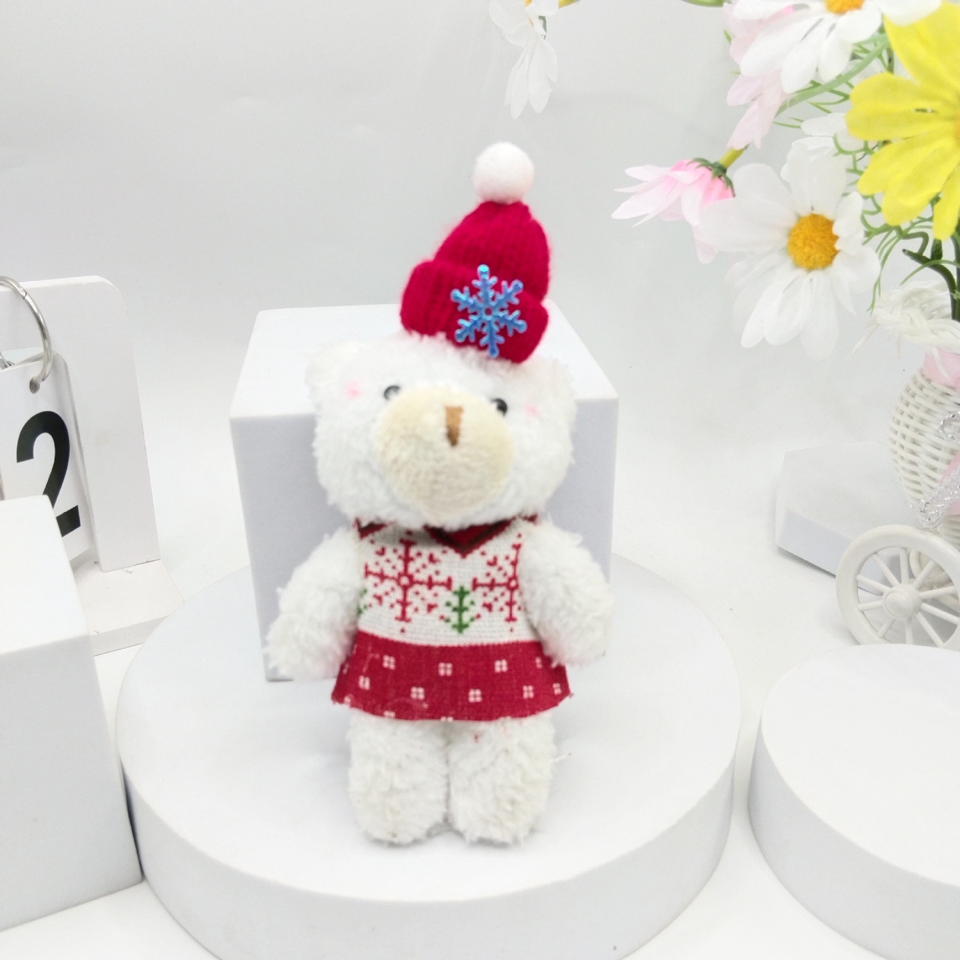 Little Bear Plush Bag Charm, Christmas Cute Bear Plush Pendant Toy Doll, Little Bear Plush Keychain