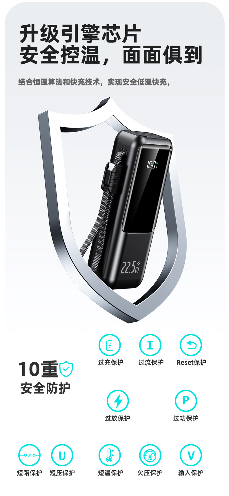 21700 Battery 20000mAh Charging Power Bank Portable 22.5W Super Fast Charge Digital Display Mobile Power Bank Wholesale