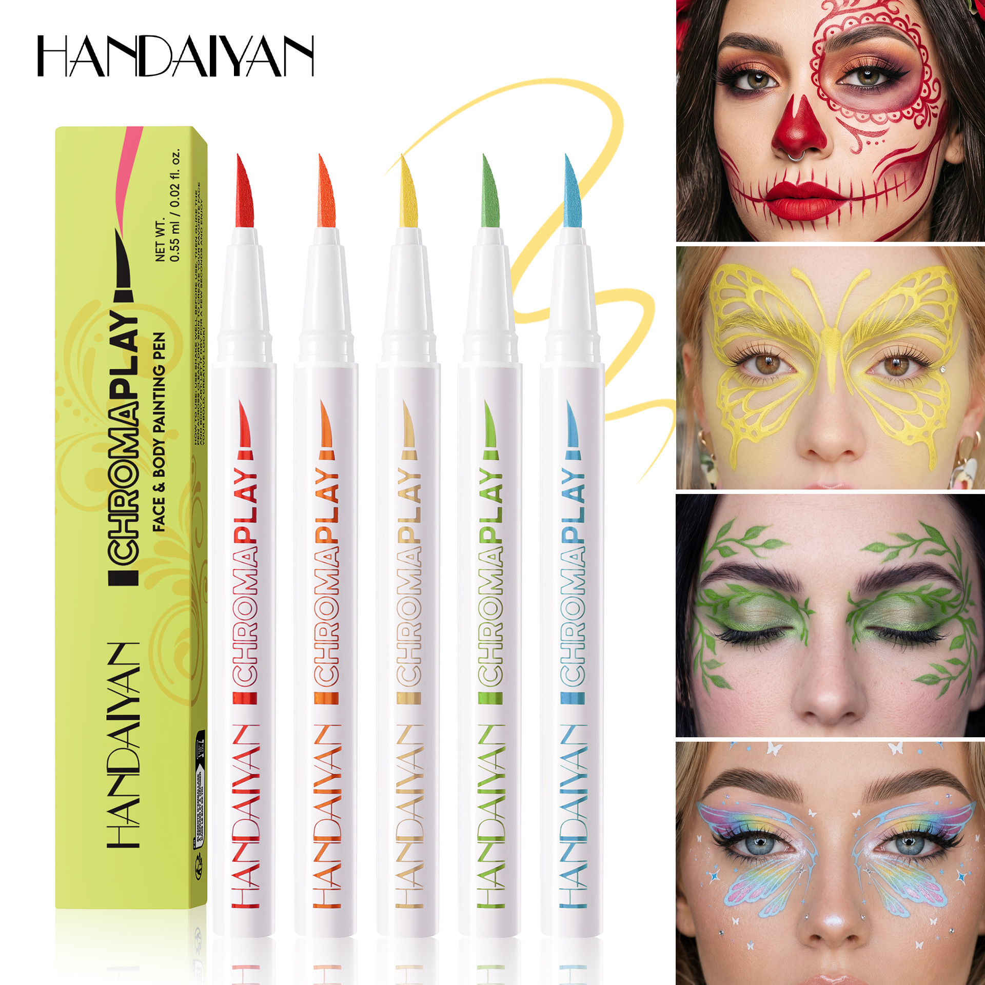 HANDAIYAN 8-color makeup painting pen multi-use waterproof quick-dry painting pen cross-border makeup wholesale