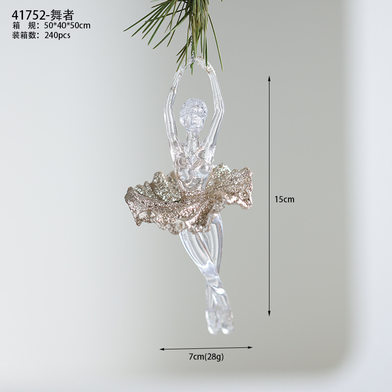 Buscando madera, árbol de Navidad transfronterizo, colgante de acrílico, campana, carruaje de calabaza, carrusel, colgante decorativo de bailarina