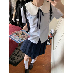 甘美清新jkベビー襟制服スーツ学院半袖ストライプシャツ