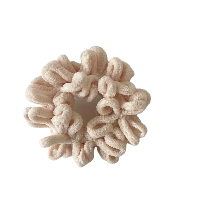 Head rope plush large bowel scrunchie simple hair accessories Bun head advanced sense large high elastic leather band headwear_voghion.com