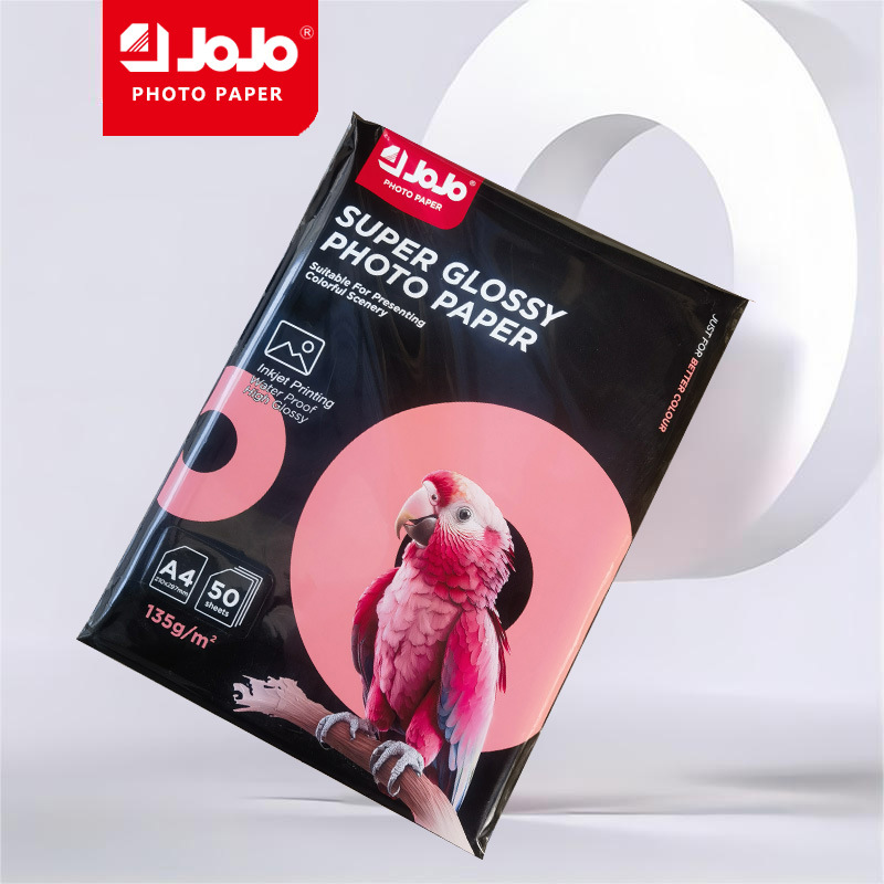 Papel fotográfico JOJO 135g Papel fotográfico de alto brillo A4 Papel fotográfico de una cara Papel de impresión por inyección de tinta Papel fotográfico brillante 50 hojas