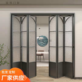 折叠门极窄简约铝合金无下轨卧室厕所卫生间门隔断厨房阳台推拉门