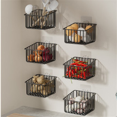 廚房蔬菜蒜頭掛鈎小籃子蔥姜蒜收納筐壁掛式放生薑大蒜掛籃掛牆上