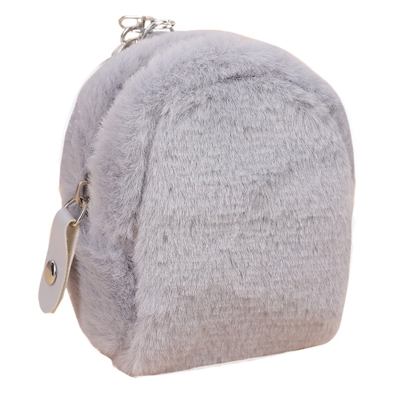 Estilo coreano ins chica Corazón de peluche monedero mini dibujos animados lindo monedero pequeño fresco auricular almacenamiento caso clave