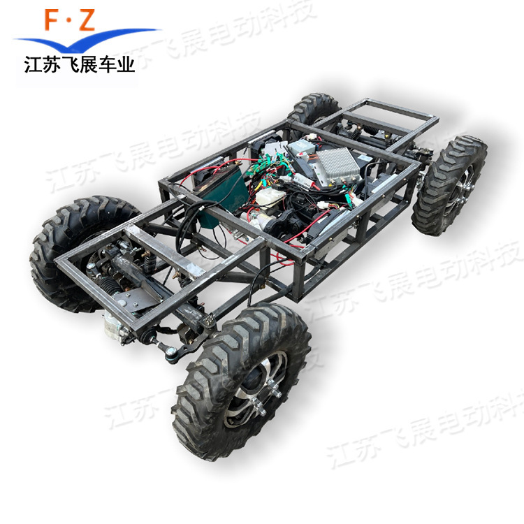 Electric Dual-Turn Four-Wheel Drive Remote Control Chassis with Permanent Magnet Synchronous Controller, Four-Wheel Hub Motor, Logistics Transport Line-Controlled Chassis