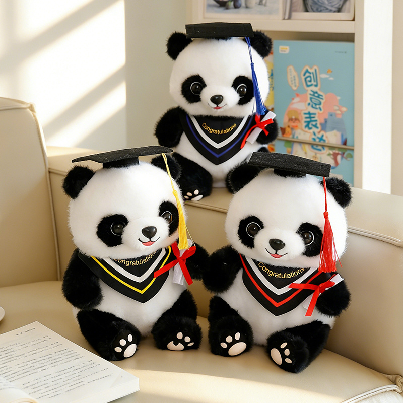 Regalos de graduación Panda juguetes de peluche muñecas bonitas sombreros de graduación muñecas muñecas de peluche regalo