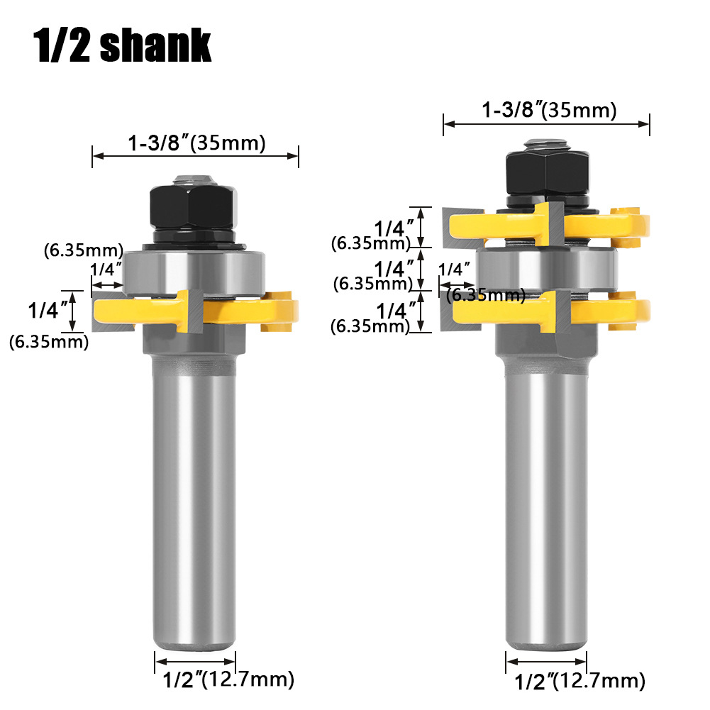 Cuchillo de espiga tipo T de 3 dientes Cuchillo de espiga de dientes cuadrados Cuchillo de piso Cuchillo de tablero Cuchillo de fresa para carpintería Cuchillo de grabado Cuchillo de máquina de grabado