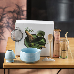Cross-Border Japanese Tea Set Eight-Piece Set Tea Whisk Tea Bowl Full Tea Set Matcha Tool Gift Box