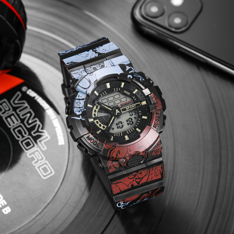 ins风多功能电子手表女学生防水运动韩版简约休闲初中生高中男潮|ms