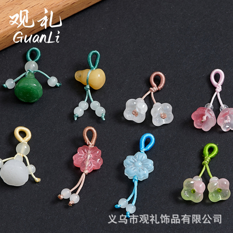 琉璃葫芦莲蓬樱花手串吊坠提溜串珠手链手工diy手绳编织饰品配件|undefined