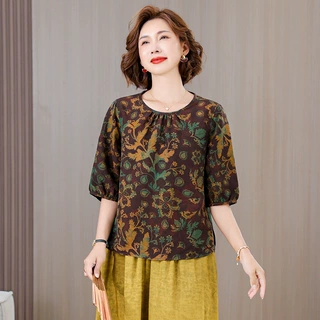品质保证大码遮肚减龄妈妈夏季新款时尚真丝衬衫女大码桑蚕丝上衣