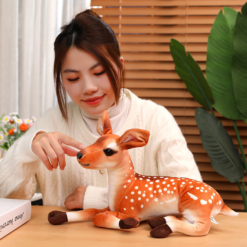Cross-border simulation sika deer plush toy doll home photography ornaments children's doll manufacturers shoot in stock wholesale Cross-border simulation sika deer plush toy doll home photography ornaments children's doll manufacturers shoot in stock wholesale