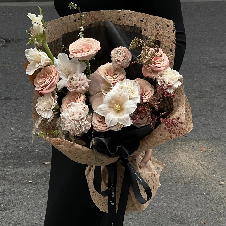 Papel de embalaje de flores Meilad de alta calidad, papel de ensueño hueco, textura retro espesa, papel original, papel de embalaje de flores