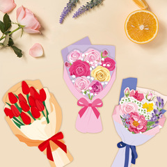 Greeting card bouquet new ins flowers Chinese Valentine's Day Teacher's Day message blessing thank you universal Valentine's Day handwritten card