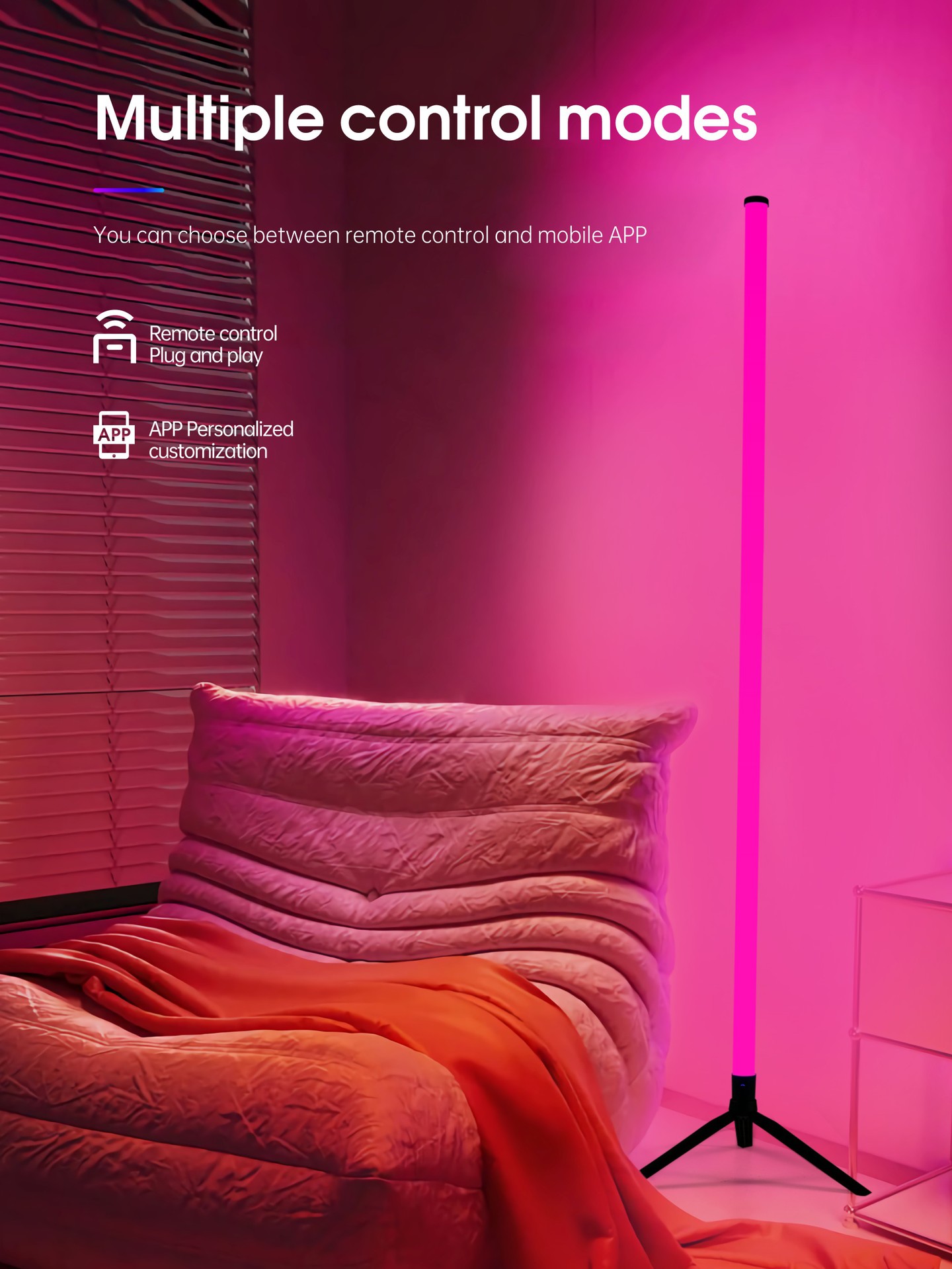 Luz de atmósfera de suelo de 1,2 metros de control remoto