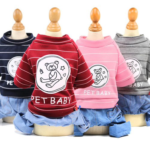 Four-legged clothes, navy style, spring, summer and autumn new sizes, dog clothes, pet clothes, cat clothes, pet supplies