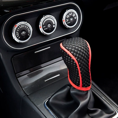 dustproof cover, Velcro breathable — Sürətlər qutusu və əl tormozu başlıqları - manual-transmission-black-and-red